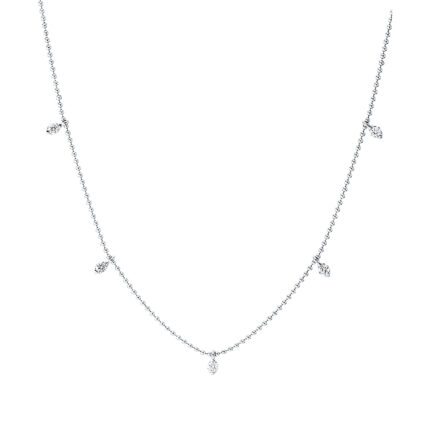 Collier Weißgold 18kt 0,19 Diamantschmuck mit 7 Diamanten - 4K936