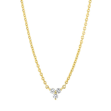 Collier Gelbgold 18kt 0,07 Diamantschmuck mit 3 Diamanten - 4L282