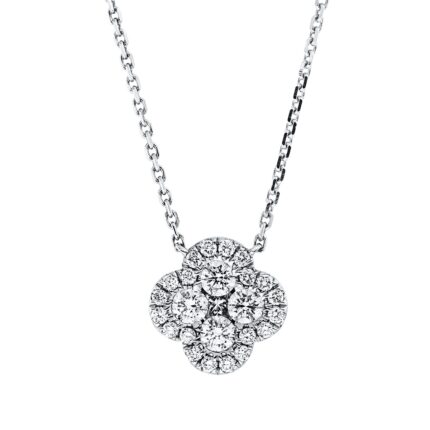 Collier Weißgold 18kt 0,60 Diamantschmuck mit 25 Diamanten - 4N525