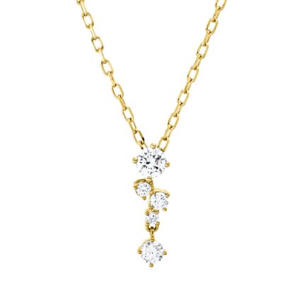 Collier Gelbgold 18kt 0,22 Diamantschmuck mit 5 Diamanten - 4O203