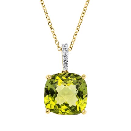 Collier Gelbgold 18kt 0,04 Diamantschmuck Farbstein 3,64 ct - 4O251