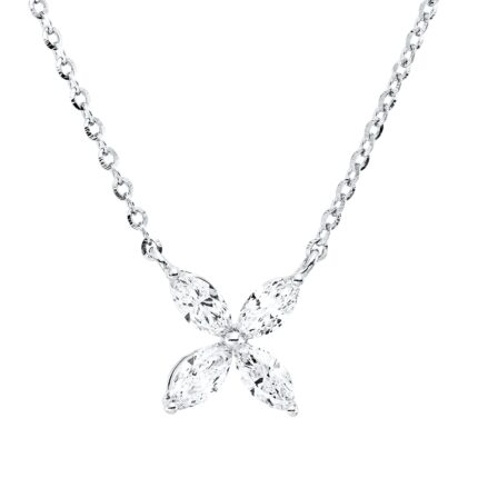 Collier Weißgold 18kt 0,55 Diamantschmuck mit 4 Diamanten - 4O649