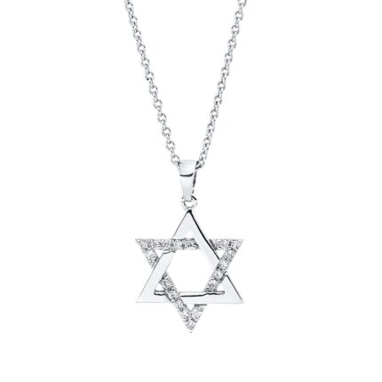 Collier Weißgold 18kt 0,18 Diamantschmuck mit 18 Diamanten - 4O801