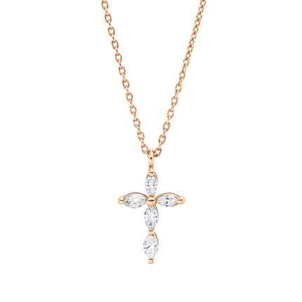 Collier Rosegold 18kt 0,25 Diamantschmuck mit 5 Diamanten - 4O806