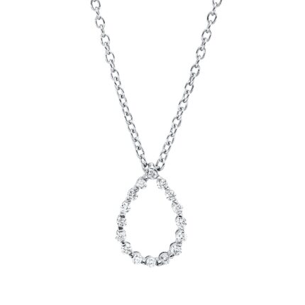 Collier Weißgold 18kt 0,11 Diamantschmuck mit 16 Diamanten - 4O819