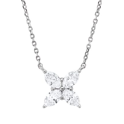 Collier Weißgold 18kt 0,29 Diamantschmuck mit 4 Diamanten - 4P215