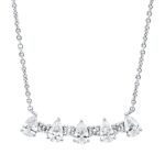 Collier Weißgold 18kt 0,85 Diamantschmuck mit 9 Diamanten - 4P249