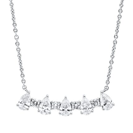 Collier Weißgold 18kt 0,85 Diamantschmuck mit 9 Diamanten - 4P249