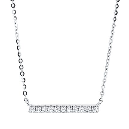 Collier Weißgold 18kt 0,10 Diamantschmuck mit 11 Diamanten - 4P398