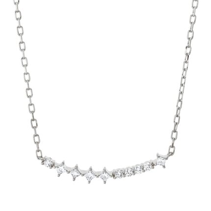 Collier Weißgold 18kt 0,16 Diamantschmuck mit 10 Diamanten - 4P410