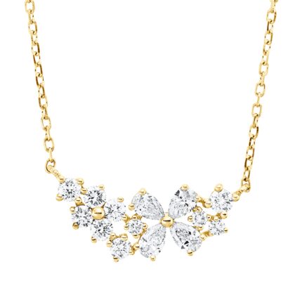 Collier Gelbgold 18kt 0,47 Diamantschmuck mit 14 Diamanten - 4P423