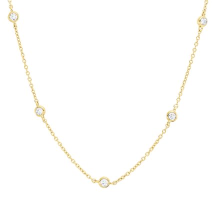 Collier Gelbgold 18kt 0,46 Diamantschmuck mit 14 Diamanten - 4P602