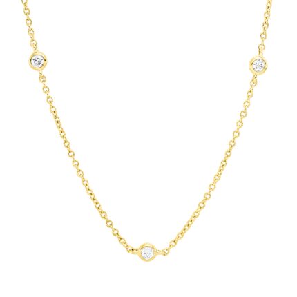 Collier Gelbgold 18kt 0,29 Diamantschmuck mit 9 Diamanten - 4P603