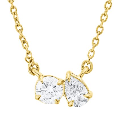 Collier Gelbgold 18kt 0,31 Diamantschmuck mit 2 Diamanten - 4P627