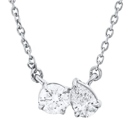 Collier Weißgold 18kt 0,31 Diamantschmuck mit 2 Diamanten - 4P627