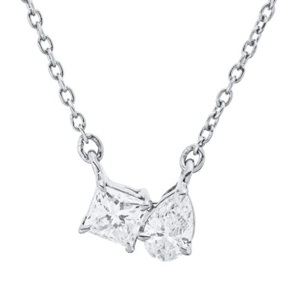 Collier Weißgold 18kt 0,34 Diamantschmuck mit 2 Diamanten - 4P630