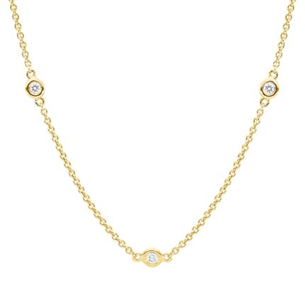 Collier Zarge Gelbgold 18kt 0,23 Diamantschmuck mit 13 Diamanten - 4P639