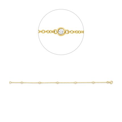 Armband Zarge Gelbgold 18kt 0,23 Diamantschmuck mit 5 Diamanten - 5F604