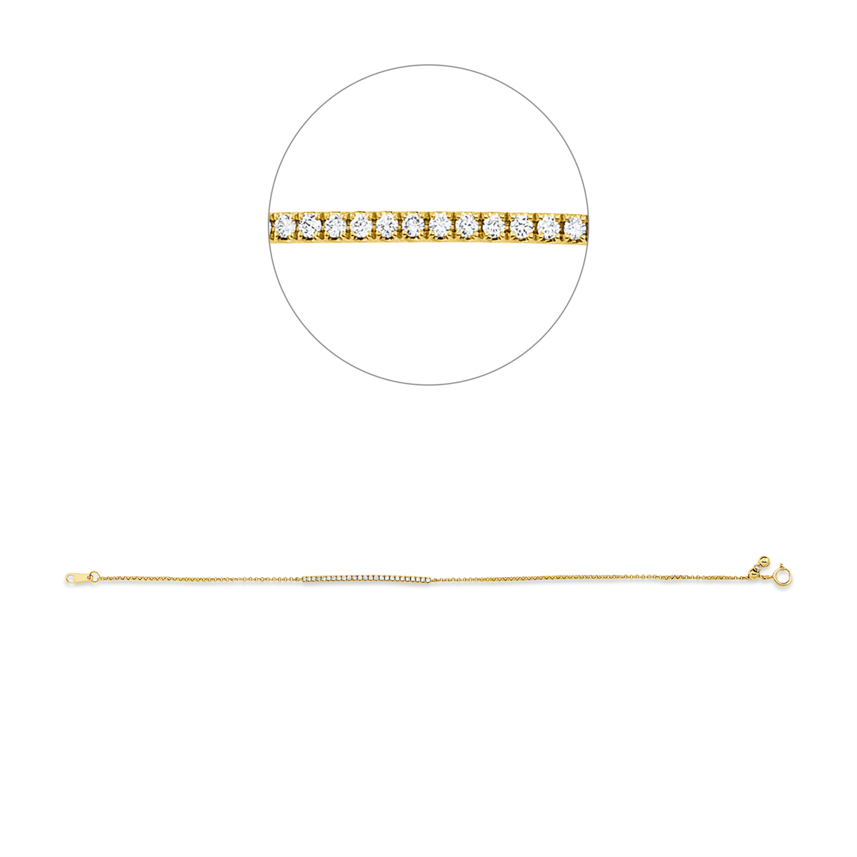 5F823G Armband Gelbgold 18kt 0,15 Diamantschmuck mit 25 Diamanten - 5F823 – Bild 1