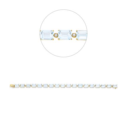Armband Gelbgold 18kt 0,30 Diamantschmuck Farbstein 20,9 ct - 5F920