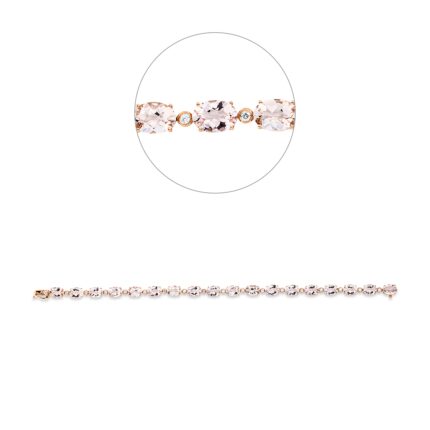 Armband Rosegold 18kt 0,29 Diamantschmuck Farbstein 11,7 ct - 5F923