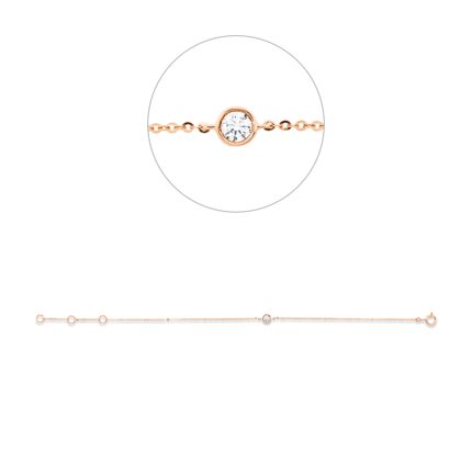 Armband Rosegold 18kt 0,10 Diamantschmuck mit 1 Diamanten - 5G185