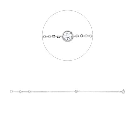 Armband Weißgold 18kt 0,10 Diamantschmuck mit 1 Diamanten - 5G185