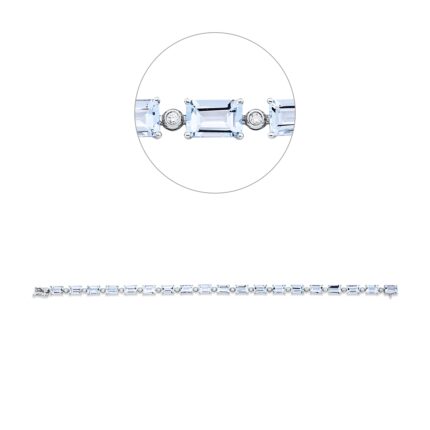 Armband Weißgold 18kt 0,21 Diamantschmuck Farbstein 9,4 ct - 5G228