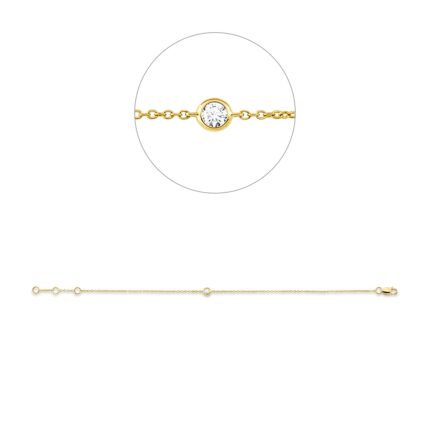 Armband Gelbgold 18kt 0,09 Diamantschmuck mit 1 Diamanten - 5G265
