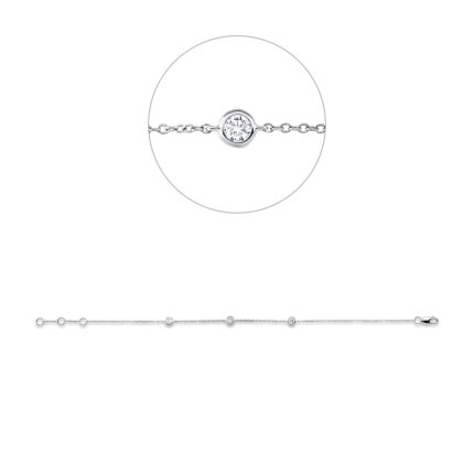 Armband Weißgold 18kt 0,26 Diamantschmuck mit 3 Diamanten - 5G266