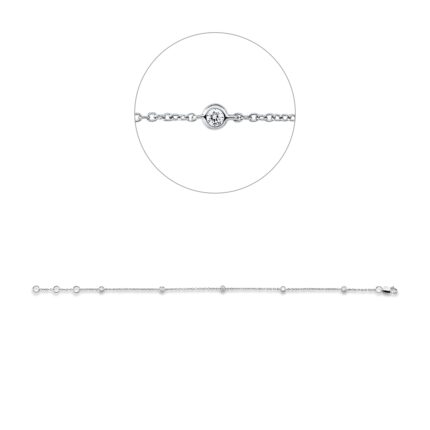 Armband Weißgold 18kt 0,15 Diamantschmuck mit 5 Diamanten - 5G269
