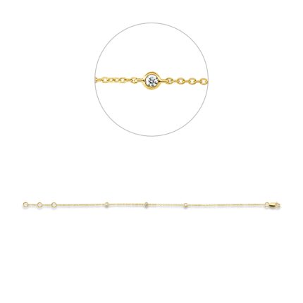 Armband Gelbgold 18kt 0,09 Diamantschmuck mit 3 Diamanten - 5G270