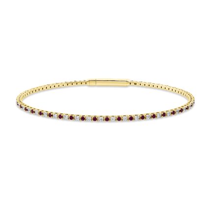 Armreif Gelbgold 18kt 0,49 Diamantschmuck Farbstein 0,59 ct - 6B236