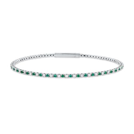 Armreif Weißgold 18kt 0,50 Diamantschmuck Farbstein 0,59 ct - 6B237