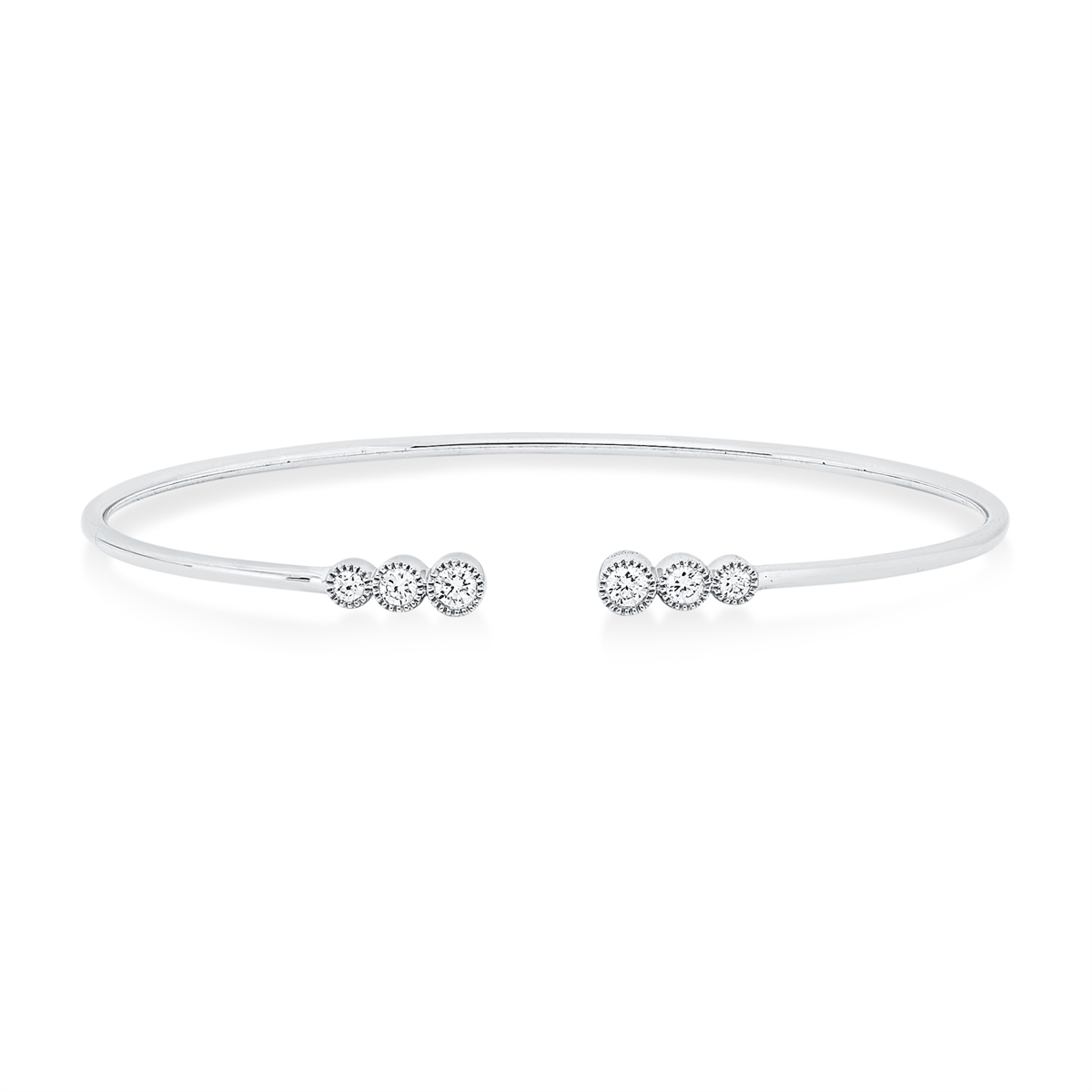 Armreif Weißgold 18kt 0,26 Diamantschmuck mit 6 Diamanten – 6B393